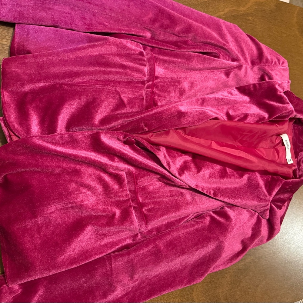 JustFab Fuchsia Velvet Blazer